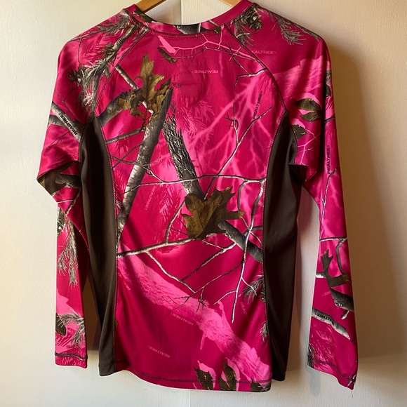 Pink Realtree Camo Brown Long Sleeve Dri More Tech Layer - Picture 2 of 7